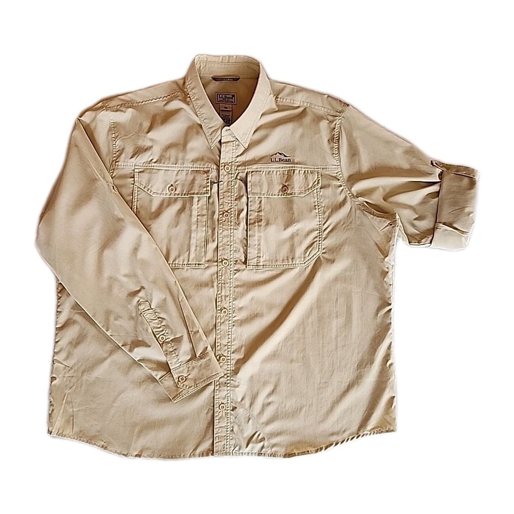 LL Bean Mens No Fly Zone Button Up Shirt‎ XXL Insect Repellent Fishing Outdoors - Picture 2 of 14